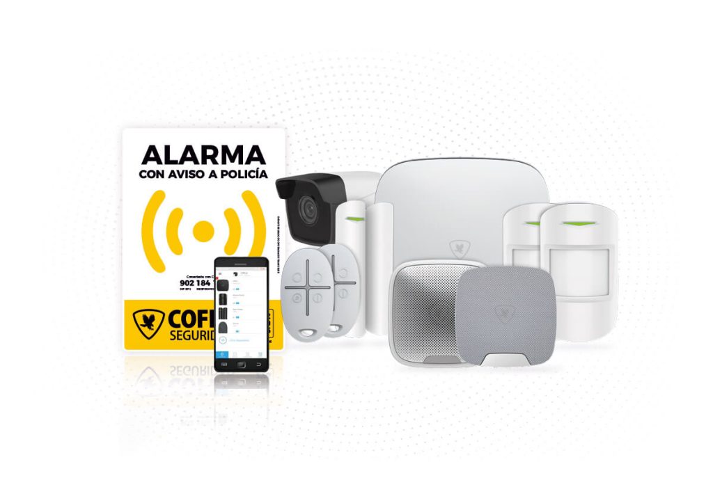 Kit completo de sistema de alarma con sirena, teclado, cámara, cartel , app